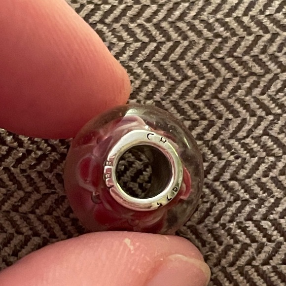 Sterling Silver Glass and Rhinestone Beads Trio - Picture 7 of 10